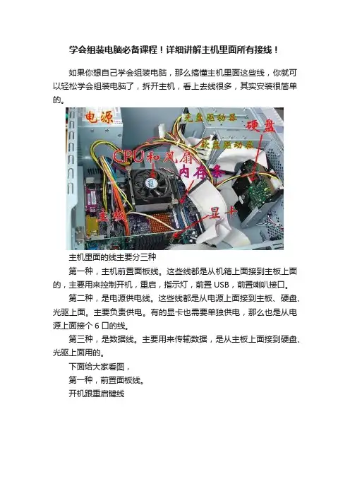 学会组装电脑必备课程！详细讲解主机里面所有接线！