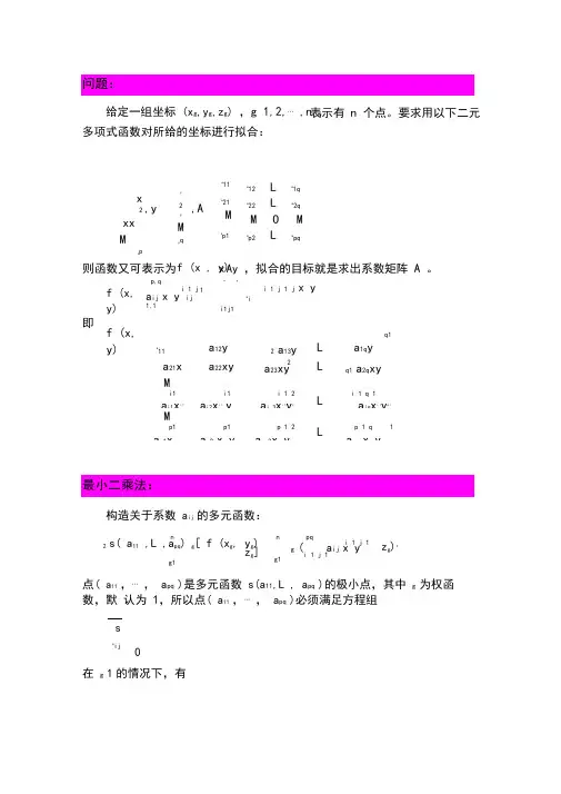 曲面拟合原理与实例