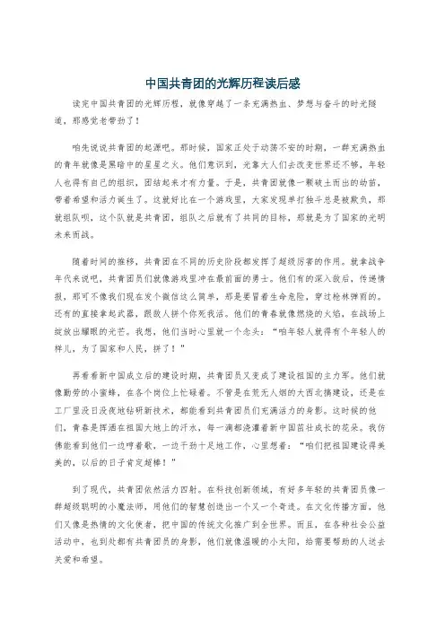 中国共青团的光辉历程读后感