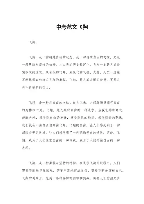 中考范文飞翔