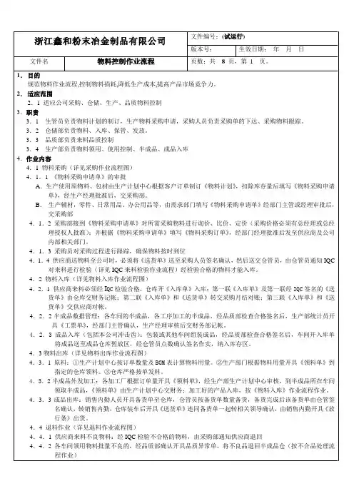 CC-物料控制作业流程剖析解读