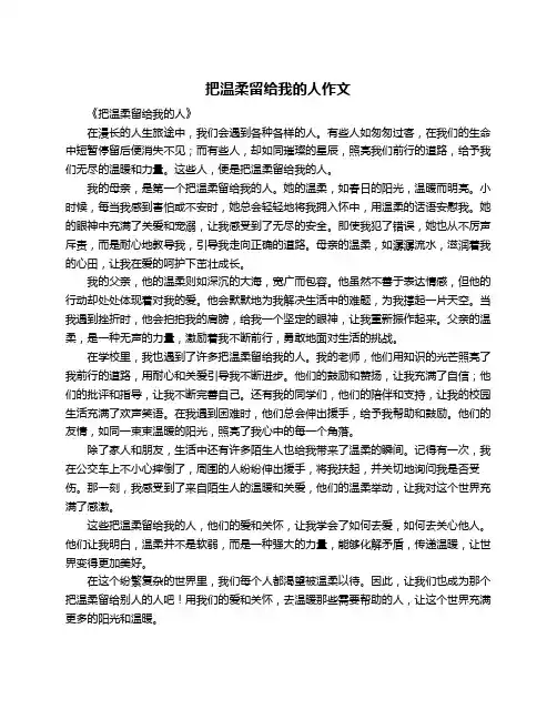 把温柔留给我的人作文