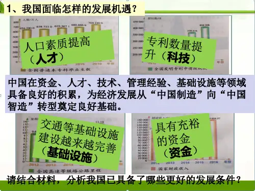 部编版道德与法制人教九年级下册课件：中国的机遇与挑战课件