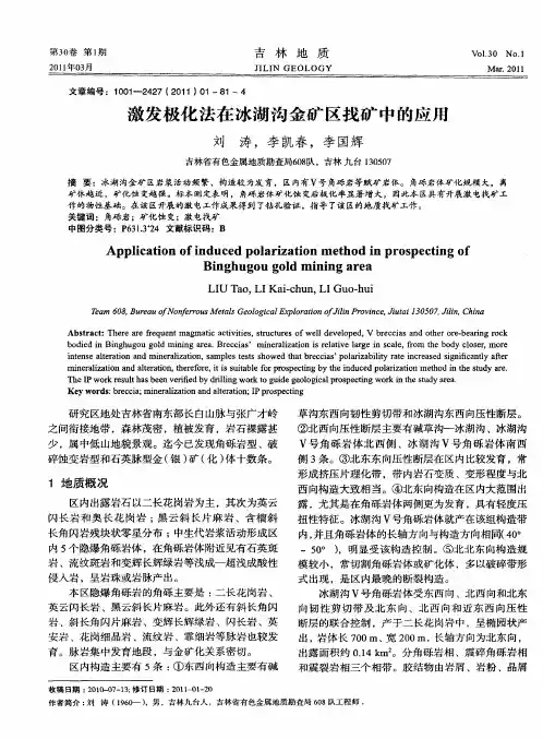 激发极化法在冰湖沟金矿区找矿中的应用
