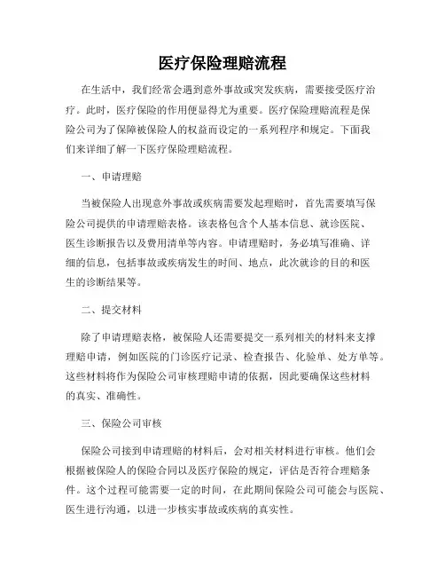 医疗保险理赔流程