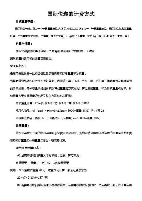国际快递的计费方式