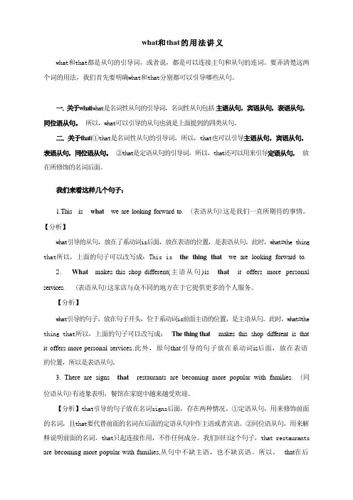 what和that的用法讲义--2023届高三英语复习备考