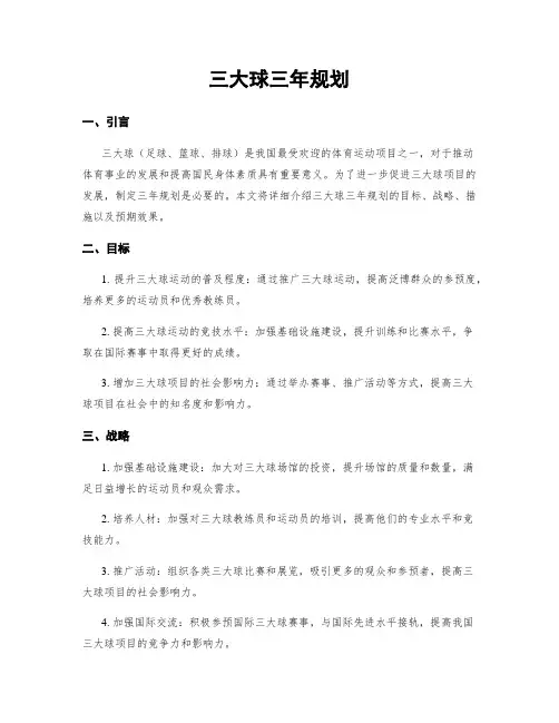 三大球三年规划