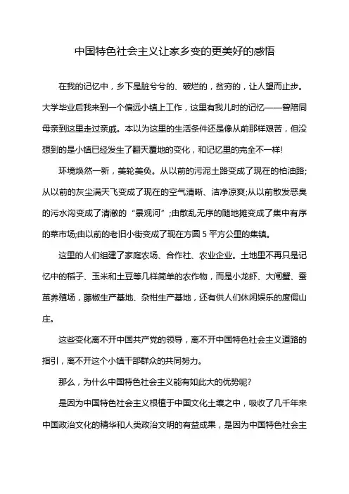 中国特色社会主义让家乡变的更美好的感悟