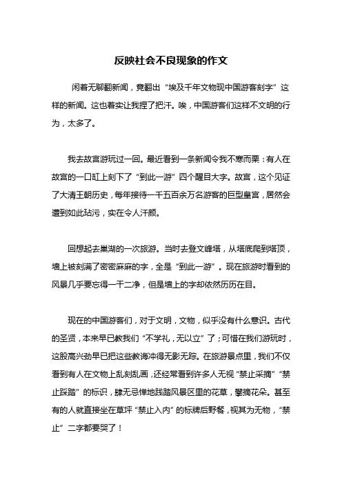反映社会不良现象的作文