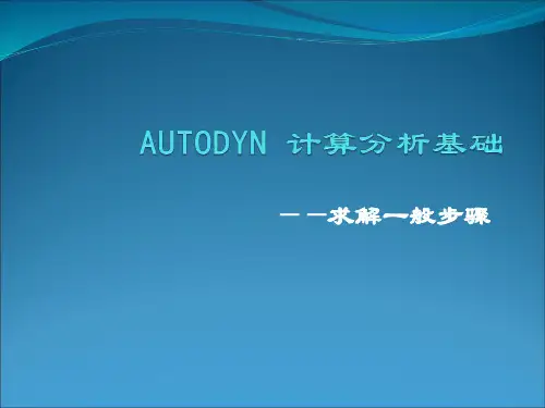Ansys_AUTODYN计算求解一般步骤中文解析