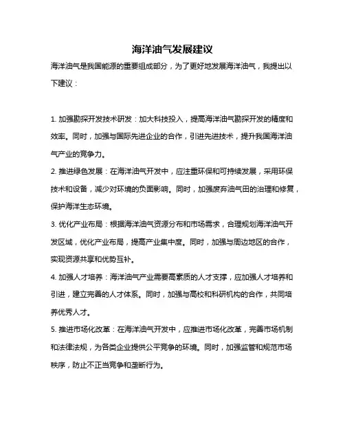 海洋油气发展建议