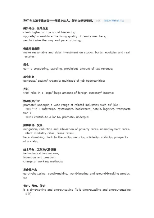 SAT作文凑字数必备