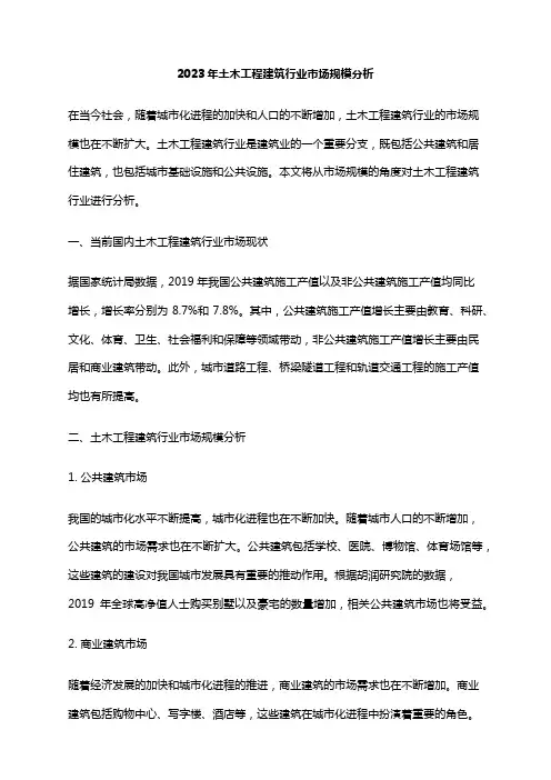 2023年土木工程建筑行业市场规模分析