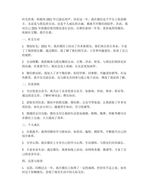 自己微信年度总结范文