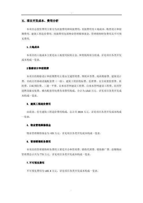 项目开发预算表格
