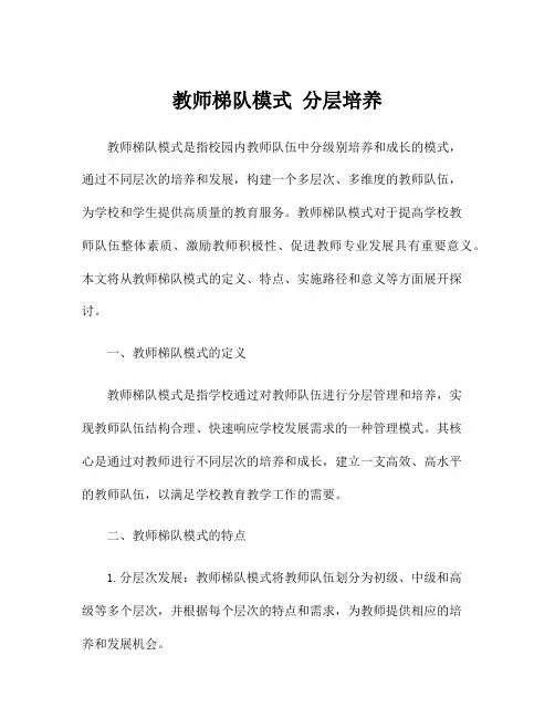 教师梯队模式 分层培养