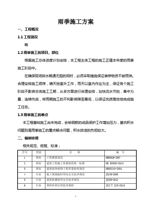雨季施工方案