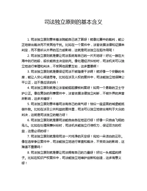 司法独立原则的基本含义