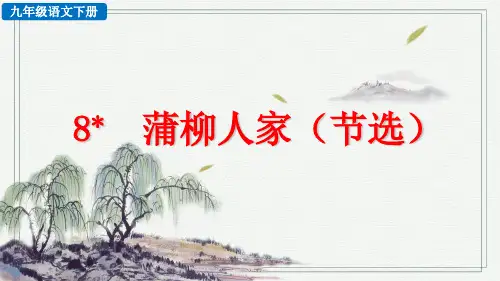 部编版九年级语文下册第8课《蒲柳人家》精品PPT课件