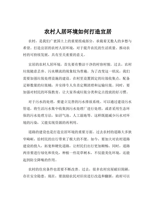 农村人居环境如何打造宜居