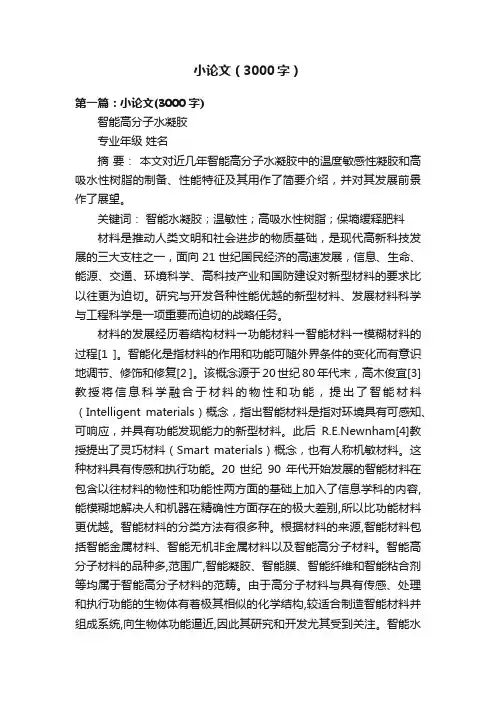 小论文（3000字）