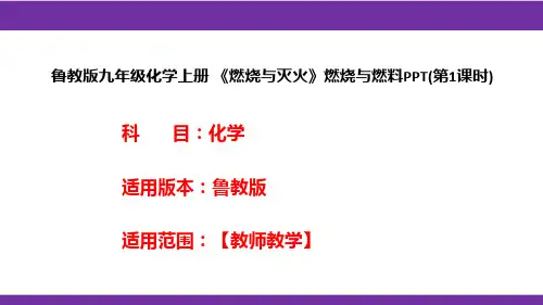 鲁教版九年级化学上册《燃烧与灭火》燃烧与燃料PPT(第1课时)