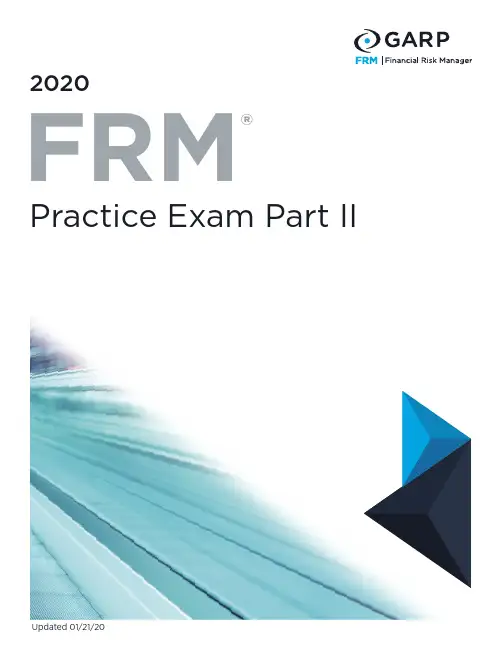 frm二级 2020 模拟题(practice exam)