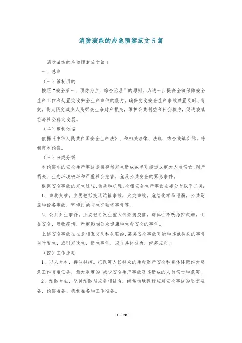 消防演练的应急预案范文5篇