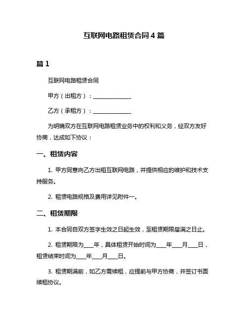 互联网电路租赁合同4篇