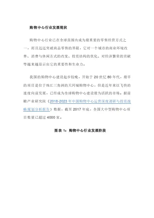 2018年购物中心行业现状与发展趋势分析