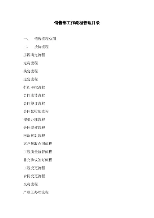 房地产销售部工作流程图