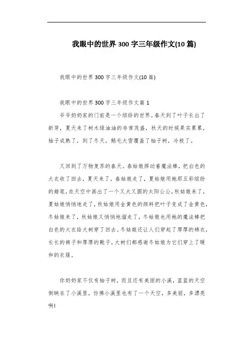 我眼中的世界300字三年级作文(10篇)