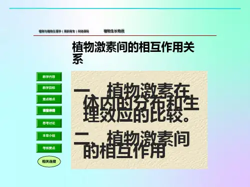 植物激素间的相互作用关系