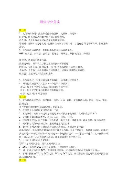 2010年通信工程师(初级)重点资料