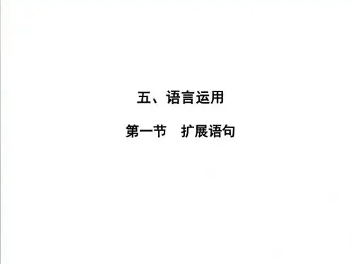 2019届高考语文二轮专题复习(课件+精练提高)：语言运用(扩展语句)