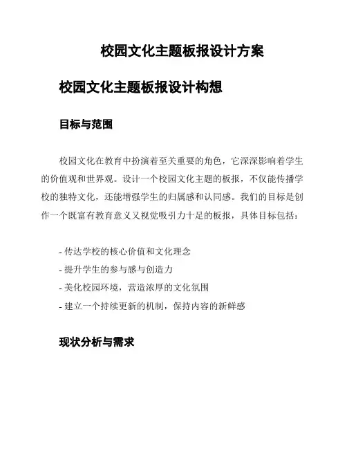 校园文化主题板报设计方案