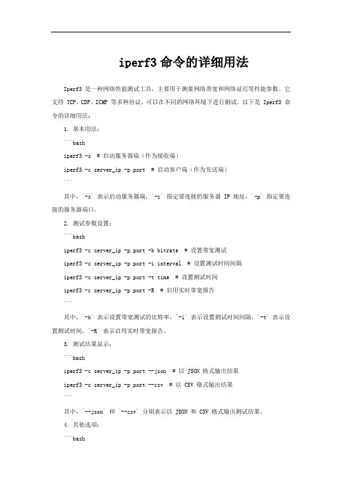 iperf3命令的详细用法