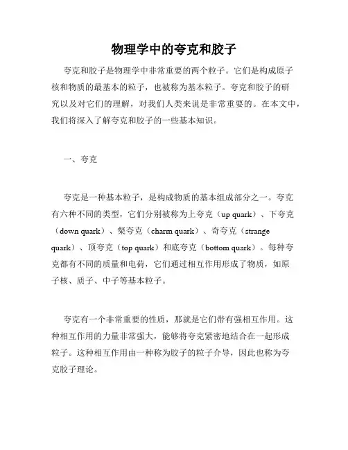 物理学中的夸克和胶子