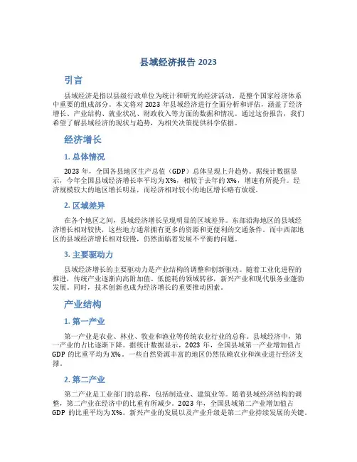 县域经济报告2023