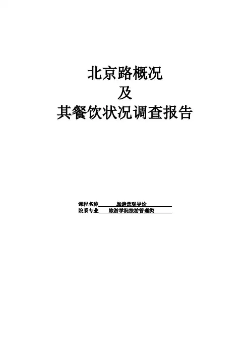 北京路概况及其餐饮状况调查报告