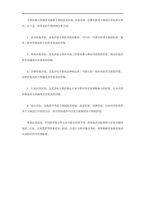 专利评级分类