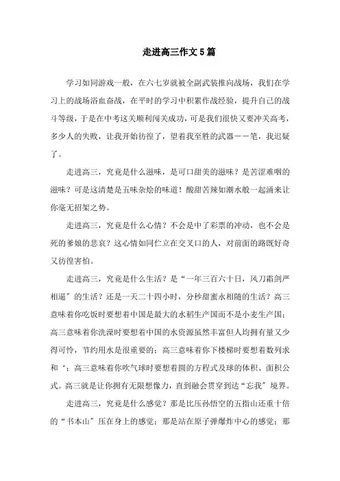 走进高三作文5篇精选