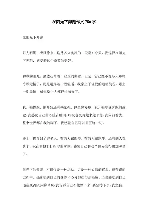在阳光下奔跑作文750字