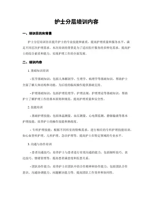 护士分层培训内容