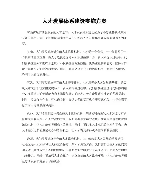 人才发展体系建设实施方案