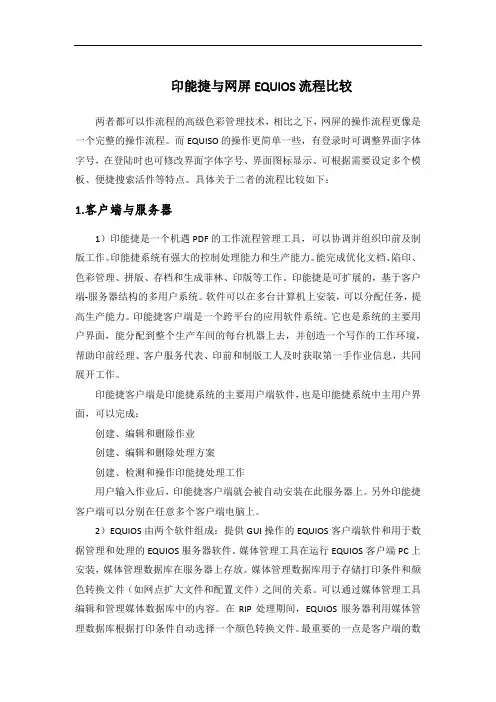 印能捷与网屏EQUIO流程比较