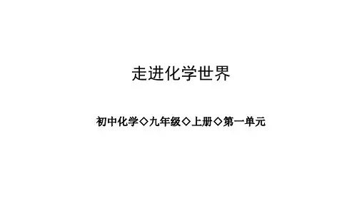 人教版九年级化学 第一单元 走进化学世界 同步复习课件(共19张PPT)