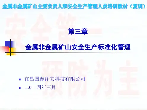 第三章金属非金属矿山安全生产标准化管理