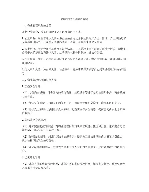 物业管理风险防范方案